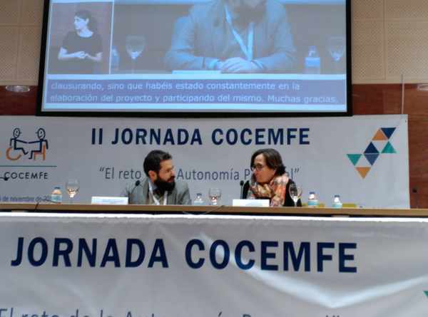 /fotos/Clausura. Daniel Anibal García de Diego, secretario de COCEMFE María Teresa Fernández Campillo, Consejera Técnica del Real Patronato sobre Discapacidad