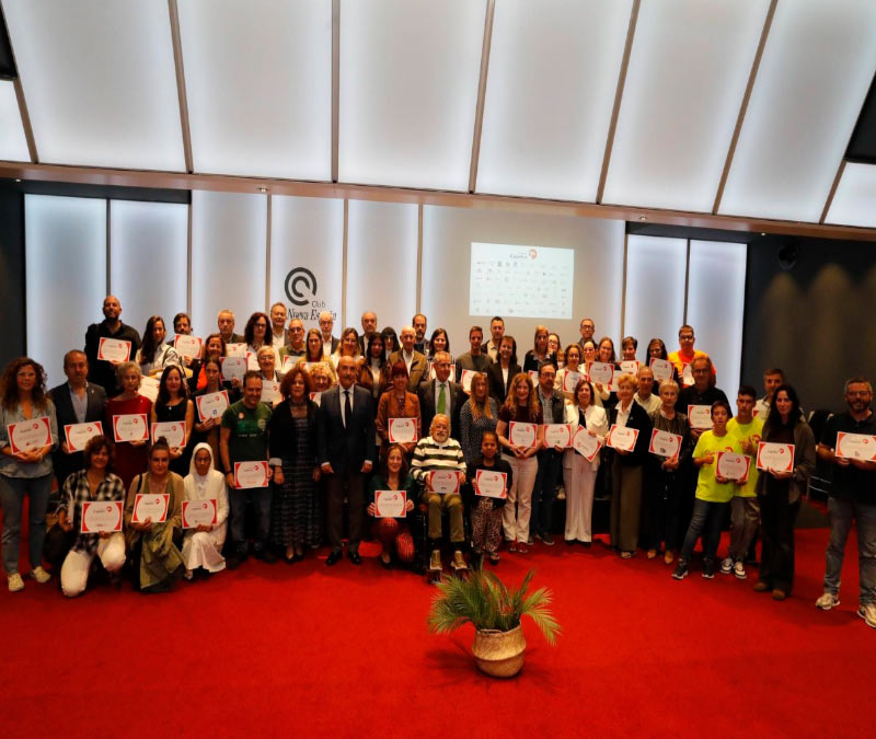 Foto de grupo de premiados Acción Social Fundación Cajastur